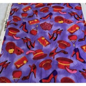 Red Hat Society Fleece Fabric Hats Shoe Purse Haber Fabrics 35" x 60" Wide